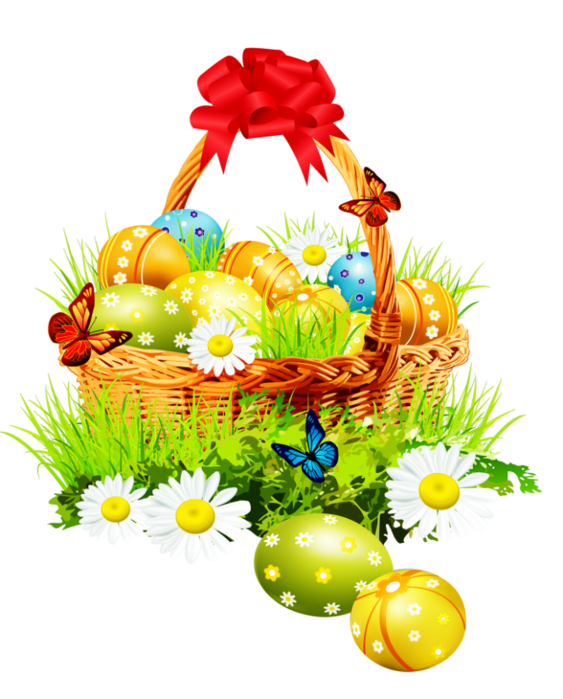 Beautiful Easter Basket with Red Ribbon | Gallery Yopriceville - High
